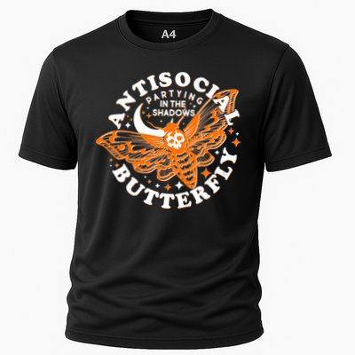 Funny Antisocial Butterfly Moth Partying In The Shadows Performance Shirt