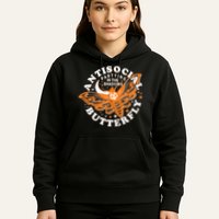 Funny Antisocial Butterfly Moth Partying In The Shadows Hoodie