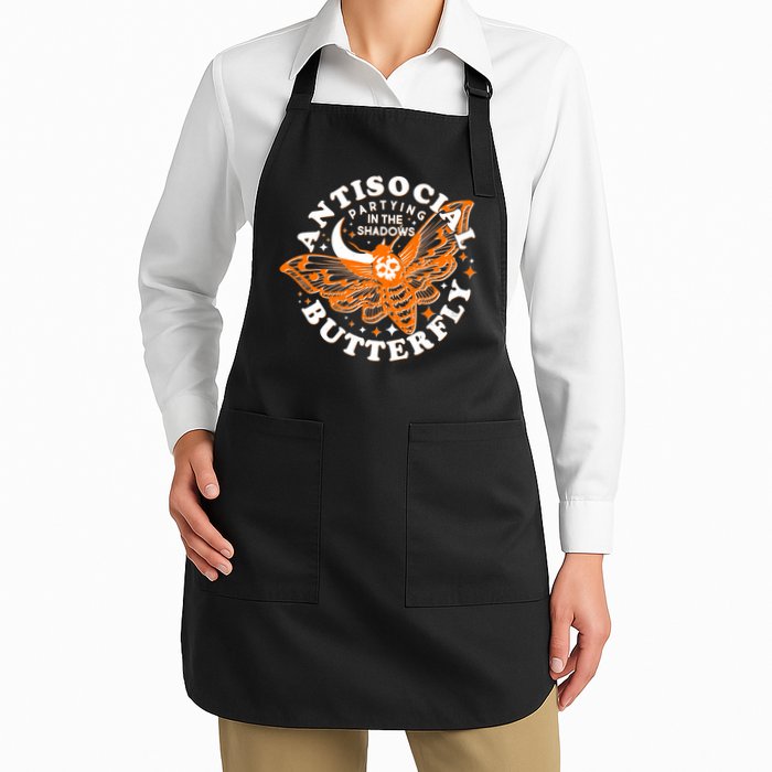 Funny Antisocial Butterfly Moth Partying In The Shadows Apron