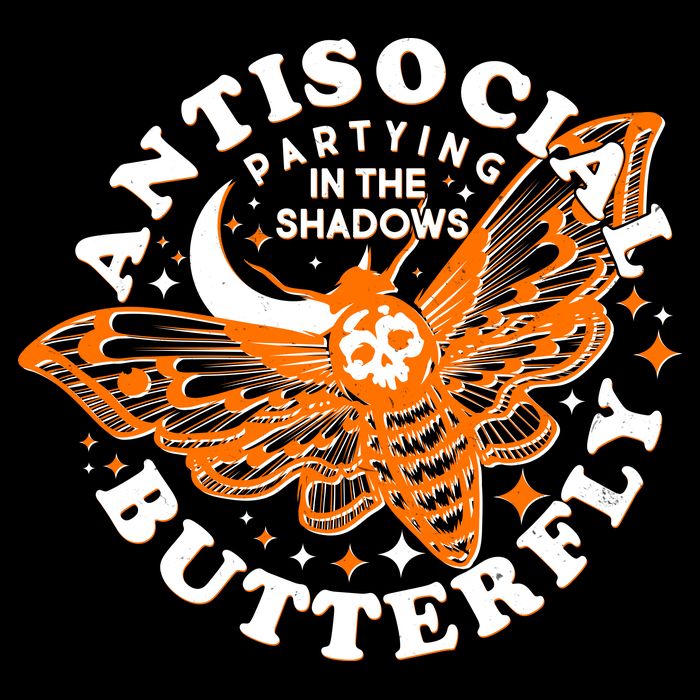 Funny Antisocial Butterfly Moth Partying In The Shadows Sweatshirt