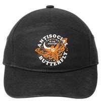 Funny Antisocial Butterfly Moth Partying In The Shadows 7-Panel Snapback Hat