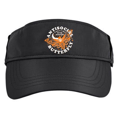 Funny Antisocial Butterfly Moth Partying In The Shadows Adult Drive Performance Visor