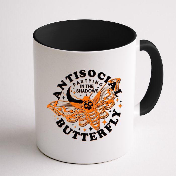 Funny Antisocial Butterfly Moth Partying In The Shadows Mug