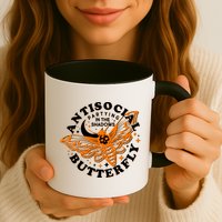 Funny Antisocial Butterfly Moth Partying In The Shadows Mug