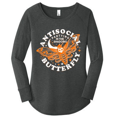 Funny Antisocial Butterfly Moth Partying In The Shadows Women's Perfect Tri Tunic Long Sleeve Shirt