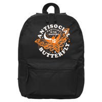Funny Antisocial Butterfly Moth Partying In The Shadows 16 in Basic Backpack
