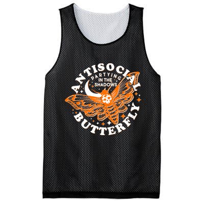 Funny Antisocial Butterfly Moth Partying In The Shadows Mesh Reversible Basketball Jersey Tank