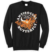 Funny Antisocial Butterfly Moth Partying In The Shadows Tall Sweatshirt
