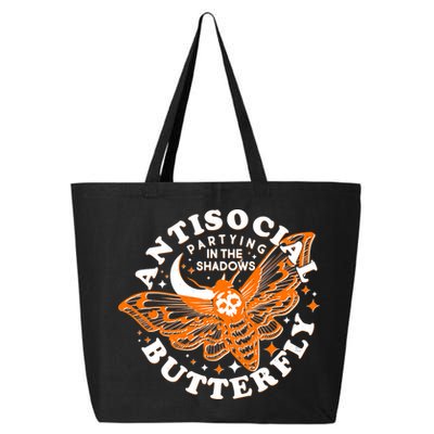 Funny Antisocial Butterfly Moth Partying In The Shadows 25L Jumbo Tote