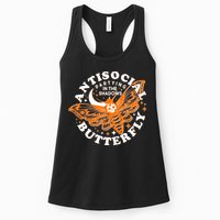 Funny Antisocial Butterfly Moth Partying In The Shadows Womens Tank Top