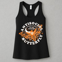 Funny Antisocial Butterfly Moth Partying In The Shadows Womens Tank Top