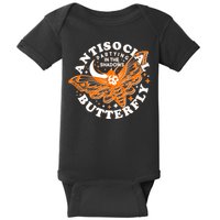 Funny Antisocial Butterfly Moth Partying In The Shadows Baby Bodysuit