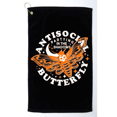 Funny Antisocial Butterfly Moth Partying In The Shadows Golf Towel