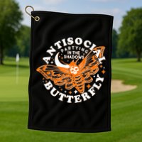 Funny Antisocial Butterfly Moth Partying In The Shadows Golf Towel