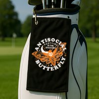 Funny Antisocial Butterfly Moth Partying In The Shadows Golf Towel