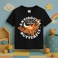 Funny Antisocial Butterfly Moth Partying In The Shadows Toddler T-Shirt