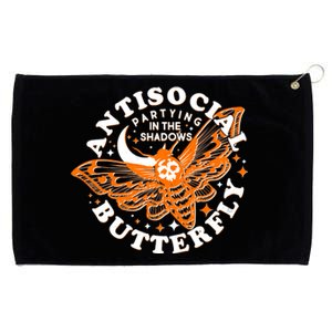 Funny Antisocial Butterfly Moth Partying In The Shadows Grommeted Golf Towel