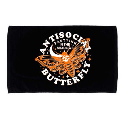 Funny Antisocial Butterfly Moth Partying In The Shadows Microfiber Hand Towel