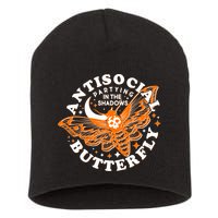 Funny Antisocial Butterfly Moth Partying In The Shadows Short Acrylic Beanie