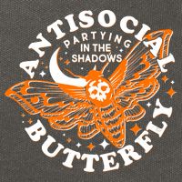 Funny Antisocial Butterfly Moth Partying In The Shadows Cotton Canvas Backpack