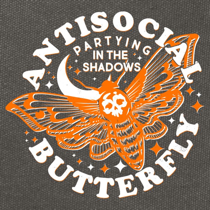 Funny Antisocial Butterfly Moth Partying In The Shadows Cotton Canvas Backpack