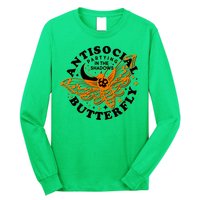 Funny Antisocial Butterfly Moth Partying In The Shadows Long Sleeve Shirt