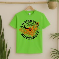 Funny Antisocial Butterfly Moth Partying In The Shadows T-Shirt