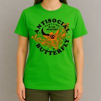 Funny Antisocial Butterfly Moth Partying In The Shadows T-Shirt