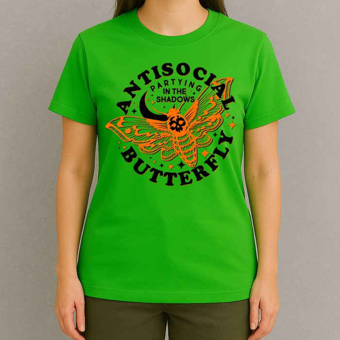 Funny Antisocial Butterfly Moth Partying In The Shadows T-Shirt