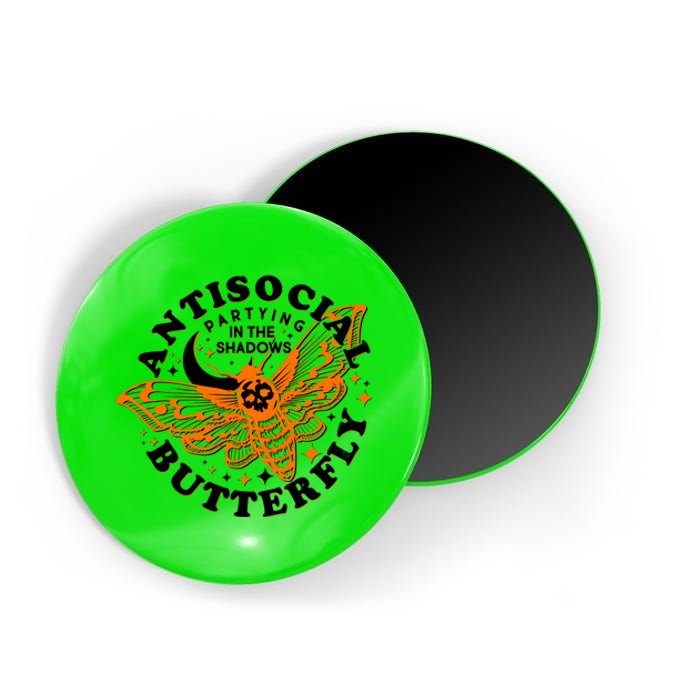 Funny Antisocial Butterfly Moth Partying In The Shadows Magnet