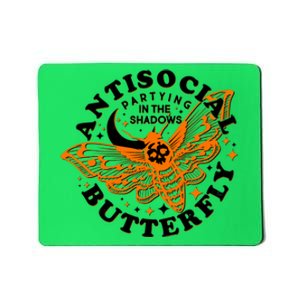 Funny Antisocial Butterfly Moth Partying In The Shadows Mousepad