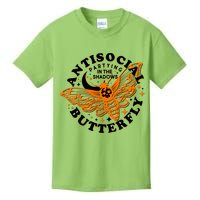 Funny Antisocial Butterfly Moth Partying In The Shadows Kids T-Shirt