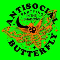 Funny Antisocial Butterfly Moth Partying In The Shadows Kids T-Shirt