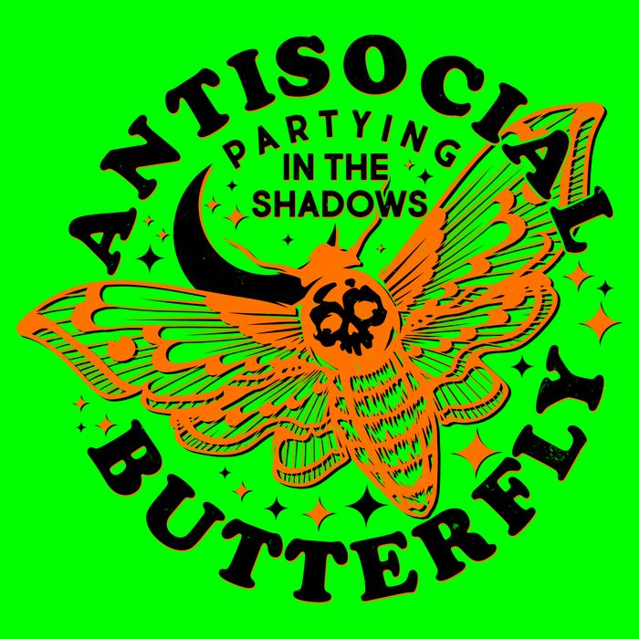 Funny Antisocial Butterfly Moth Partying In The Shadows Kids T-Shirt