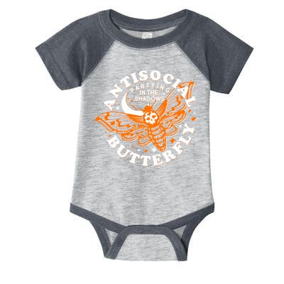 Funny Antisocial Butterfly Moth Partying In The Shadows Infant Baby Jersey Bodysuit