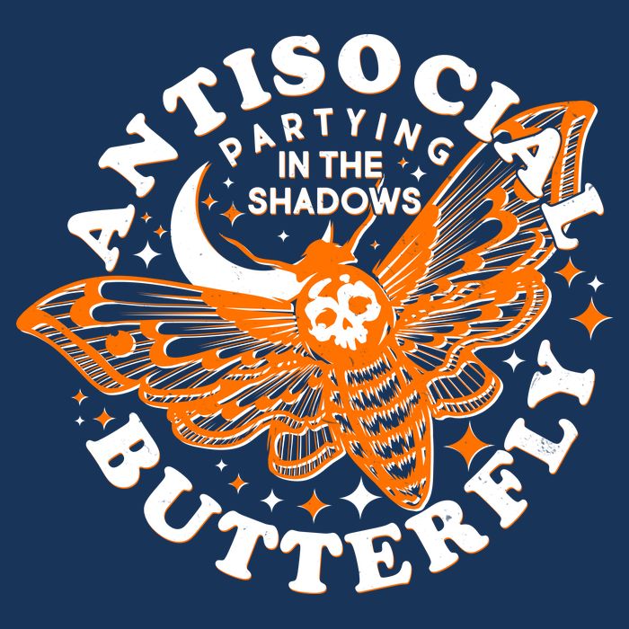 Funny Antisocial Butterfly Moth Partying In The Shadows Infant Baby Jersey Bodysuit