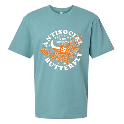 Funny Antisocial Butterfly Moth Partying In The Shadows Sueded Cloud Jersey T-Shirt