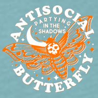 Funny Antisocial Butterfly Moth Partying In The Shadows Sueded Cloud Jersey T-Shirt