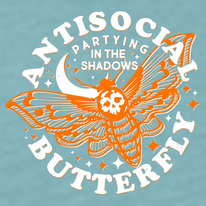 Funny Antisocial Butterfly Moth Partying In The Shadows Sueded Cloud Jersey T-Shirt