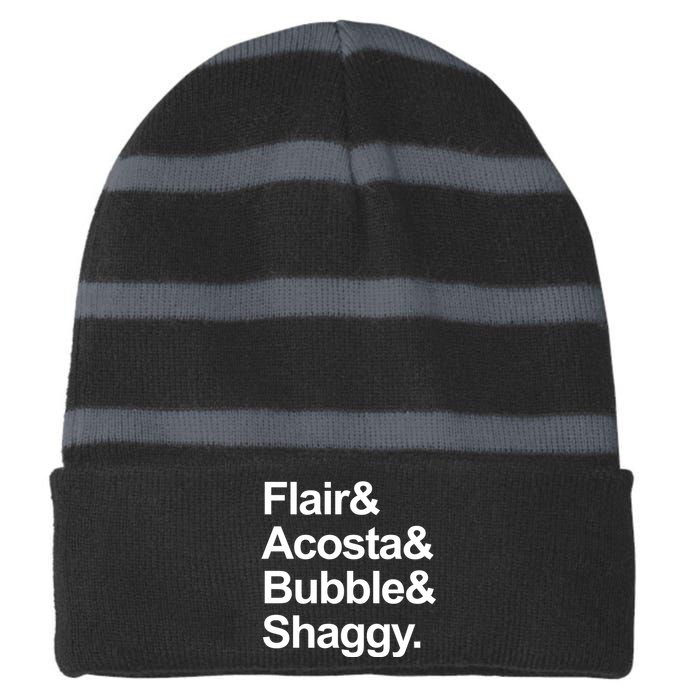 Flair Acosta Bubble And Shaggy Striped Beanie with Solid Band