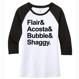 Flair Acosta Bubble And Shaggy Women's Tri-Blend 3/4-Sleeve Raglan Shirt