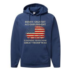 Funny Anti Biden BidenS Greatest Accomplishment Is Performance Fleece Hoodie