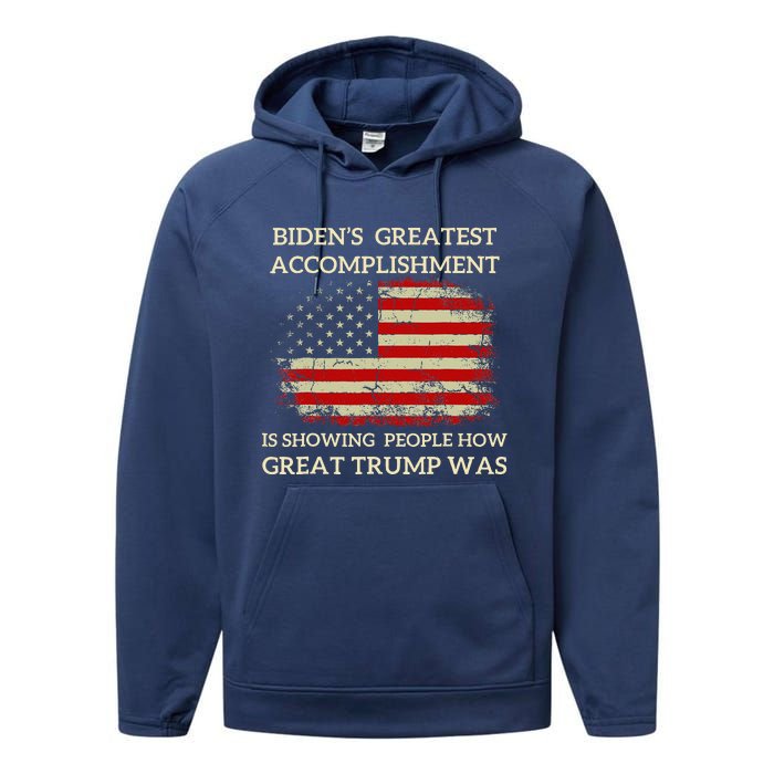 Funny Anti Biden BidenS Greatest Accomplishment Is Performance Fleece Hoodie