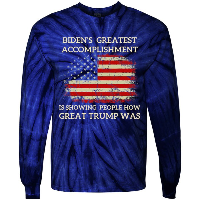 Funny Anti Biden BidenS Greatest Accomplishment Is Tie-Dye Long Sleeve Shirt