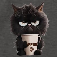 Funny Angry Black Cat Drinking Coffee Loves Coffee Pet Vector Backpack