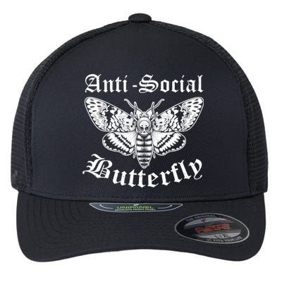 Funny Antisocial Butterfly Design, Introvert Humor Flexfit Unipanel Trucker Cap