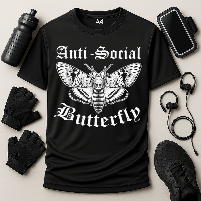 Funny Antisocial Butterfly Design, Introvert Humor Performance Shirt