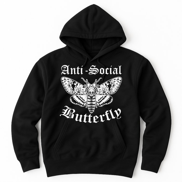 Funny Antisocial Butterfly Design, Introvert Humor Hoodie