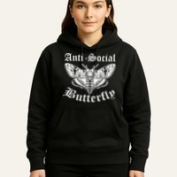 Funny Antisocial Butterfly Design, Introvert Humor Hoodie