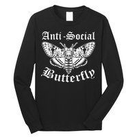 Funny Antisocial Butterfly Design, Introvert Humor Long Sleeve Shirt
